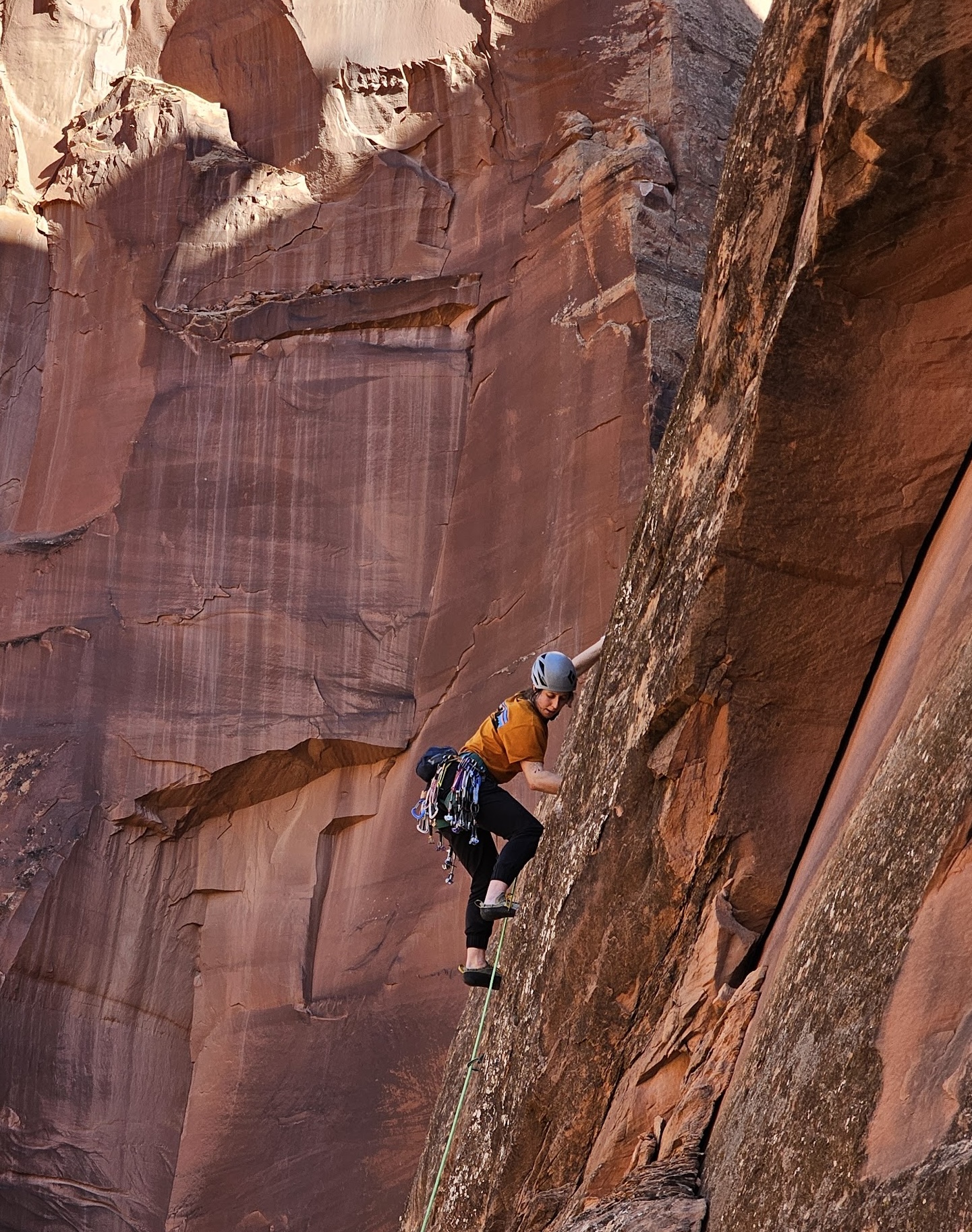 Sarah climbing in Moab